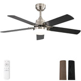 42 Inch Ceiling Fan 5 Blades Noiseless Reversible Dc Motor Remote Control With Led Light W882P254259