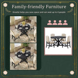 ZUN Functional Furniture Retro Style Table Set with Extendable Table and 4 Upholstered Chairs for 52240873