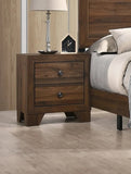 1pc Transitional 2-Drawer Nightstand with Metal Hardware Brown Cherry Finish Bedroom Furniture B011P144384