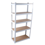 ZUN 5 Tier Laminated White Metal Shelving Unit Adjustable Garage Storage Utility Rack Heavy Duty Shelves 02251443