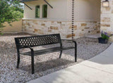 47in PVC Mesh Backrest Iron Bench Black 75056044