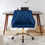 ZUN COOLMORE Velvet Home Office Desk Chair, Modern Cute Computer Chair, Wheels Height Adjustable W39531816