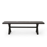 ZUN Outdoor Dining Bench, Antique Matte Black 69930.00BLK