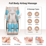 ZUN BOSSCARE SL Zero Gravity Massage Full Body Chair with Voice Control Shiatsu Recline Beige W730P162482