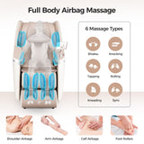 ZUN BOSSCARE SL Zero Gravity Massage Full Body Chair with Voice Control Shiatsu Recline Beige W730P162482