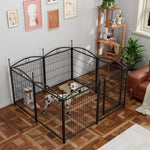 ZUN Dog Playpen Indoor 32 inch 8 Panels Metal Dog Pen Pet Dog Fence Outdoor Exercise Pen with Doors, W368P234000