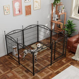 ZUN Dog Playpen Indoor 32 inch 8 Panels Metal Dog Pen Pet Dog Fence Outdoor Exercise Pen with Doors, W368P234000