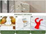 62" Rolling Metal Birdcage with Rolling Stand Castor Wheels, Large Parrot Cage with 3 Perches 38582389