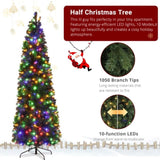 7.5ft Pencil Shape Automatic Tree Structure PVC Material 1090 Round Heads 350 Lights Warm Color With 58420987