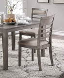 Beautiful Gray Finish 5pc Dining Set Table and 4 Side Chairs Set Fabric Upholstery Wooden Furniture B011P170909