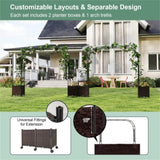 80" Garden Arch Trellis with 2 Planter Boxes and Lockable Wheels 51837950