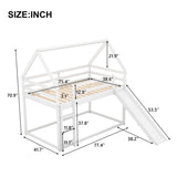 Twin Size Bunk House Bed with Slide and Ladder,White WF285894AAK