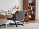 Criss Cross Legged Office Chair with Flip-Up Back Built-In Dynamic Airbag Lumbar Support, Wide Seat 48799744