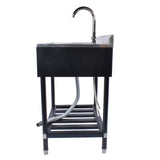 23.8 Stainless Steel Utility Sink Laundry Tub Sink with Cold and Hot Water Faucet for Laundry Room 07673887