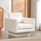 360&deg Modern Swivel Accent Chair,30" W Teddy Sherpa Round Armchair,Thick Padded Single N723P225031K