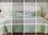 6 Piece Cotton Percale Quilt Set with Throw Pillows King/Cal King B035P294113
