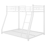 ZUN Metal Floor Bunk Bed, Twin over Full,White 90188201