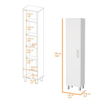 ZUN Andrews 1-Door 5-Shelf Tall Storage Cabinet White B062103263