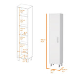 ZUN Andrews 1-Door 5-Shelf Tall Storage Cabinet White B062103263