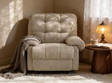 Camel Recliner Chair, Overstuffed Armchair, Manual Recliner, Living Room Seating, Reading Chair, 82005344