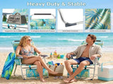 17 Inch Seat Height Beach Chair for Adults, Folding Portable Camping Chair with Headrest, Cup 84062613