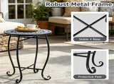 14" Metal Side Table, Indoor Outdoor Decorative End Table X-Base Heavy Duty Plant Stand for Patio 88244850
