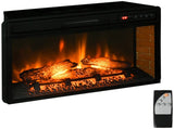 27" Electric Fireplace Insert, Retro Recessed Fireplace Heater with Realistic Log Flame, Remote 68101942