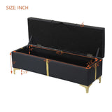 Elegant Upholstered Storage Ottoman,Storage Bench with Metal Legs for Bedroom,Living Room,Fully N733P207788B