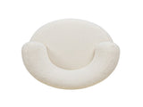 Fuji 360 Swivel Low Barrel Back Accent Chair, Ivory White Boucle B2719P238262