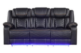 Challenger Modern Contemporary LED Power Recliner Sofa including cup holders made with wood and B009P294747