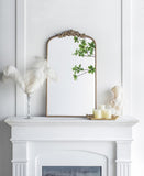 ZUN 24" x 42" Gold Arch Mirror, Baroque Inspired Wall Decor for Bathroom Bedroom Living Room W2078123592