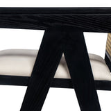 27" Height, Cream Grey Woven Cane Plastic Backrest Bar Stool - Foam-Padded Fabric Seat & Durable N780P237930B