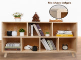Solid Pine Wood 7-Compartment Storage Cabinet, 45.5"L x 29.1"H Fixed Shelves Organizer for W3166P271631