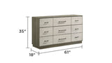 ZUN Gem Modern Style 9- Drawer Dresser Made with Wood in Beige & Brown B009P254153