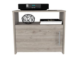 Nightstand, Single Door Cabinet, Metal Handle, One Shelf, Superior Top, Light Gray B097120602