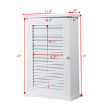 Wall Mounted Cabinet, Hanging Medicine Cabinet with 3 Tiers, Single Louvered Door, Floating Cupboard W2181P151565