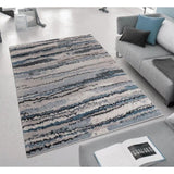 Watercolor Abstract Stripe Woven Area Rug B03597996