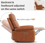 ZUN Electric Power Recliner Chair with USB Port, Oversized Leather Recliner Chairs for Adults, High Back T2694P181963