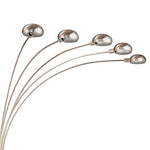 ZUN Chrome and Black Floor Lamp with Curvy Dome Shades B062P153744