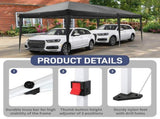 10'x20' Instant Pop Up Canopy Tent Black, No Sidewalls, 28/22mm Powder Coated Steel Frame, 10x20mm 10924017