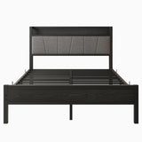 Full Size Bed Frame, Storage Headboard with Charging Station, Solid and Stable, Noise Free, No Box W840P179122