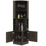 Seattle Bar Cabinet, Eight Bottle Cubbies, Two Large Open Shelves B128P322509