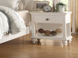Modern Bedroom Nightstand White Color Wooden 1 Drawers And Shelf Bed Side Table Plywood B01157820