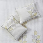 ZUN 6 Piece Embroidered Quilt Set with Throw Pillows Yellow King/Cal King B03597621