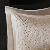 8 Piece Embroidered Comforter Set Natural Cal King B03597013