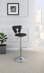 ZUN Adjustable Bar stool Gas lift Chair Black Faux Leather Chrome Base metal frame Modern Stylish Set of B01149819