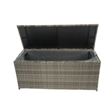 Outdoor Storage Box, 113 Gallon Wicker Patio Deck Boxes with Lid, Outdoor Cushion Storage for Kids W329138976