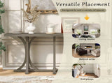 U-Style 59.8'' Wooden Console Table with Oak Veneer Top,Farmhouse Entryway Table with Rubber Wood N711P295300E