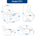 ZUN Large Power Lift Recliner Chair with Massage and Heat for Elderly, Overstuffed Wide Recliners, Heavy 16919319