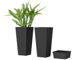 Set of 2 Plastic Flower Pots 08568326